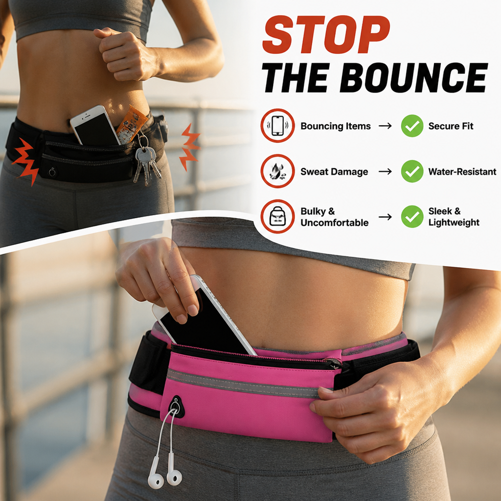 Runora™ — Bounce-Free Running Belt for Active Days