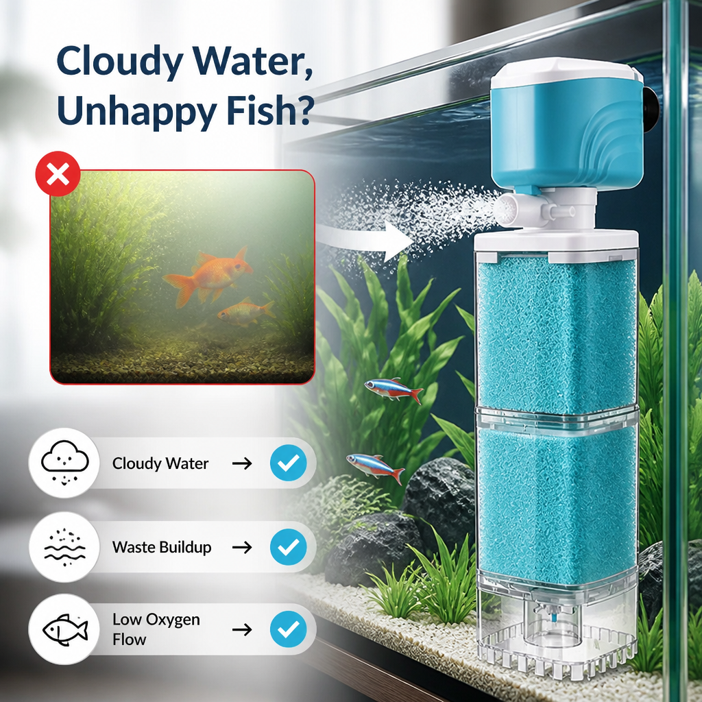 ClearFin™ Aquarium Filter & Oxygen Pump