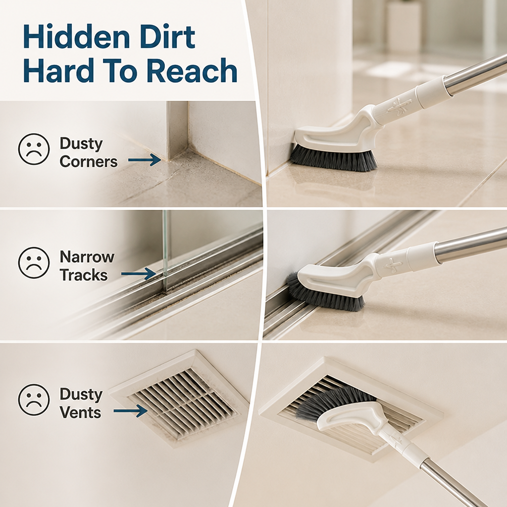 CornerCrest™ Extendable Scrub Brush — Reach High Corners
