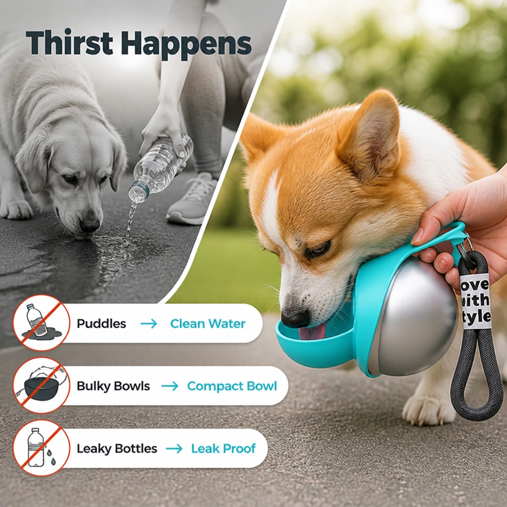 PawSip™ - Foldable Dog Travel Water Bottle