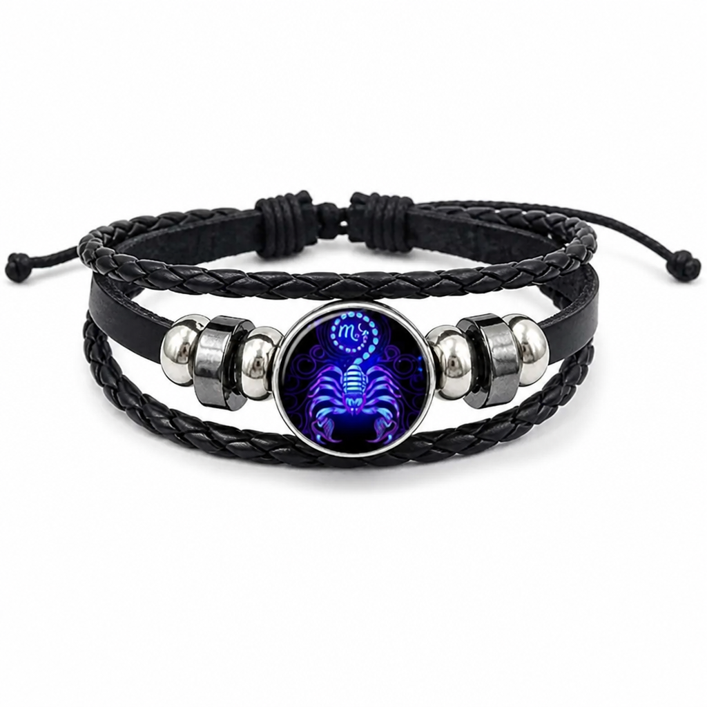 MystiGlow™ — Blue Crystal Leather Bracelet