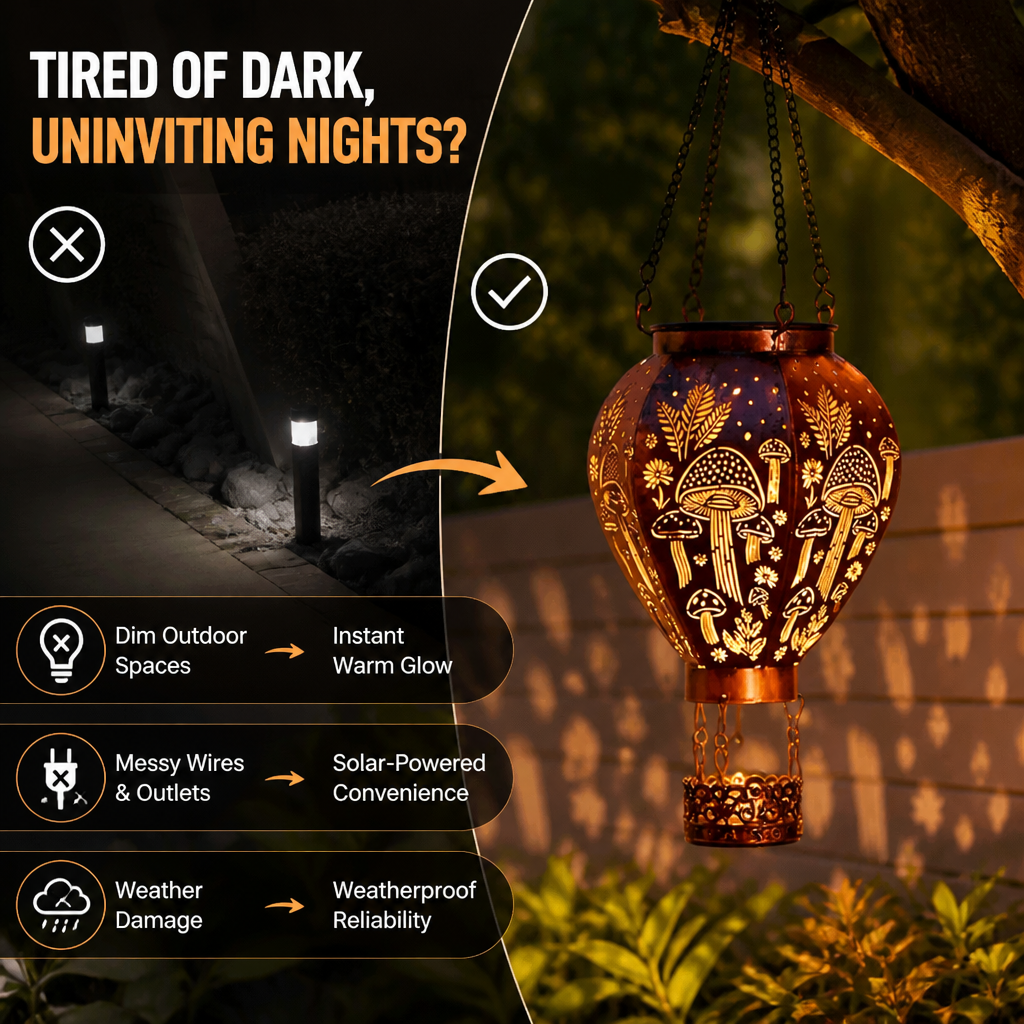 EmberLoft™ Solar Hanging Lantern — Warm Glow For Evenings
