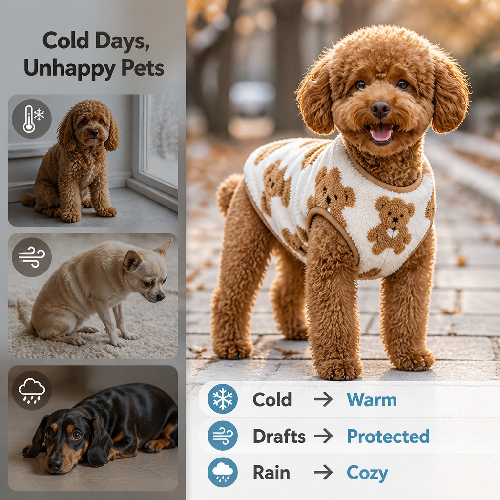 Teddypaw™ Plush Fleece Pet Vest — Cozy Pullover for Dogs & Cats