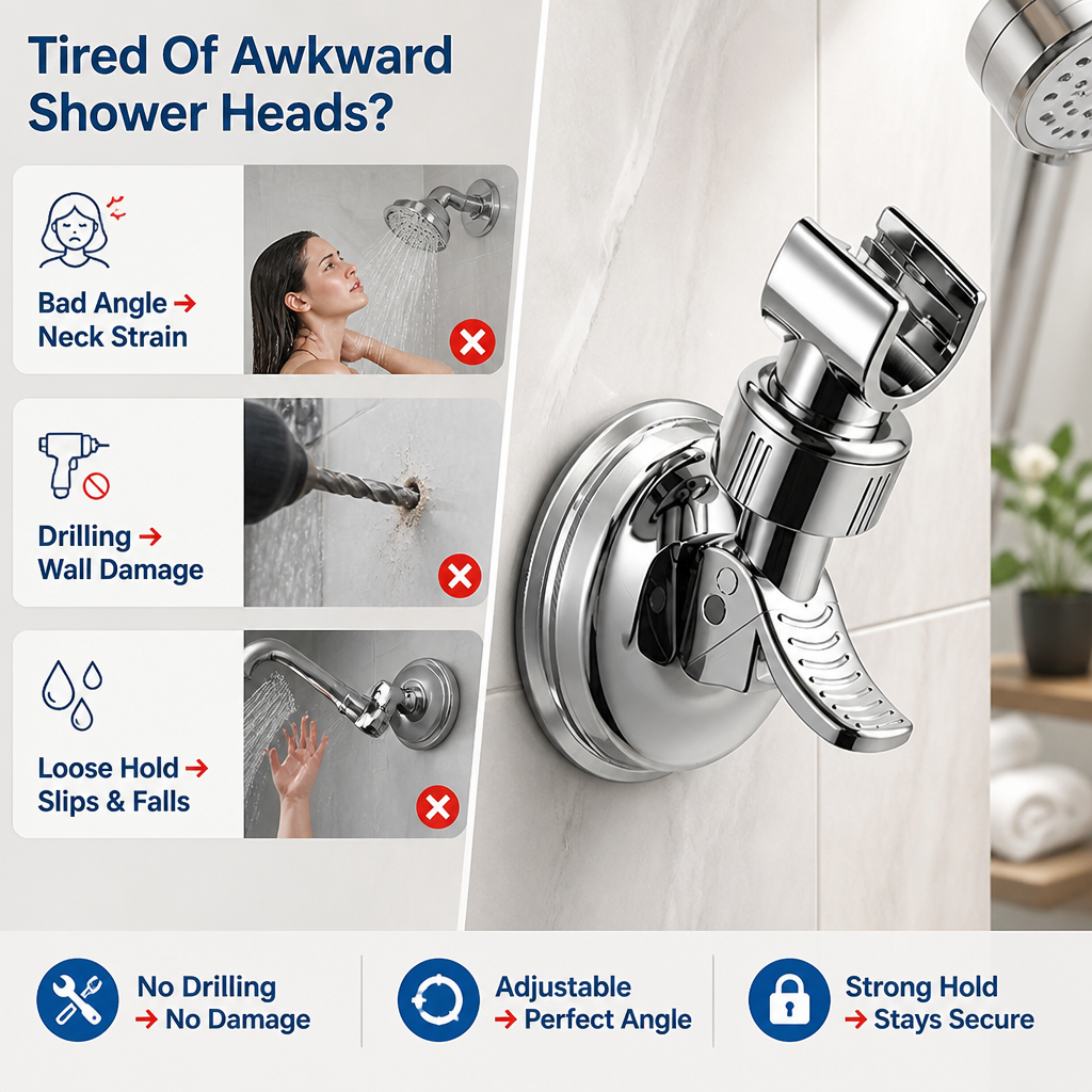 HydroMount™ — Multi-Angle Shower Head Bracket