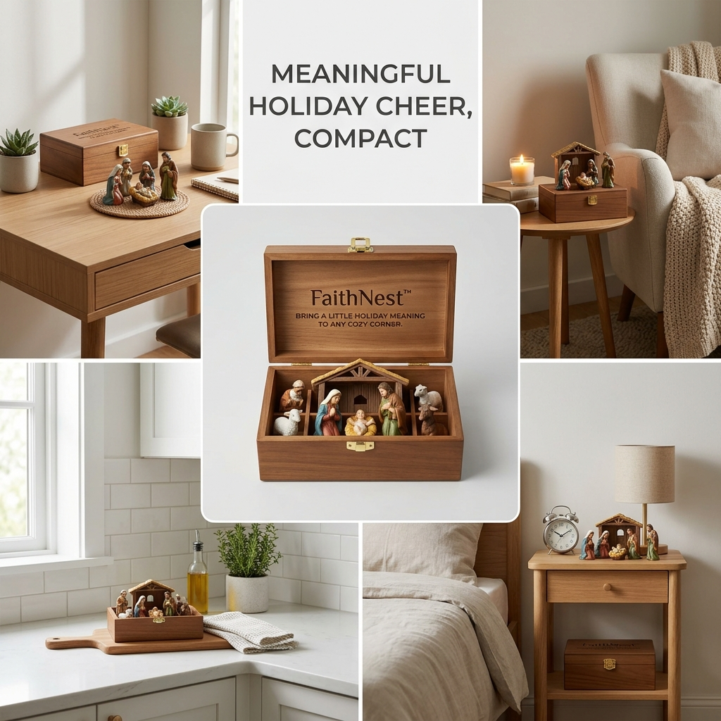 CrecheCharm™ Mini Holiday Scene Tin — Pocket-Size Keepsake