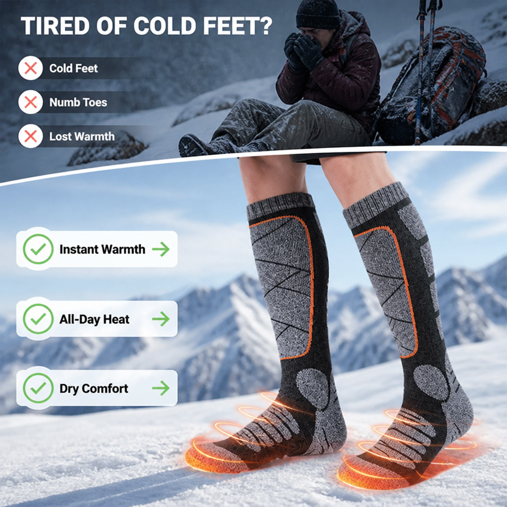 ToastToes™ Rechargeable Heated Socks — Warm Feet In Winter