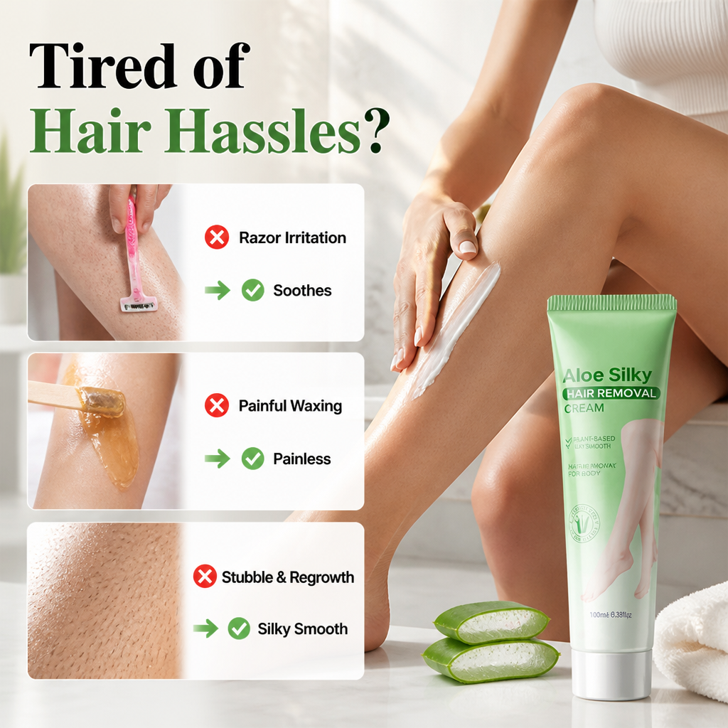 AloeGlow™ — Gentle Hair Removal & Skin Care Cream