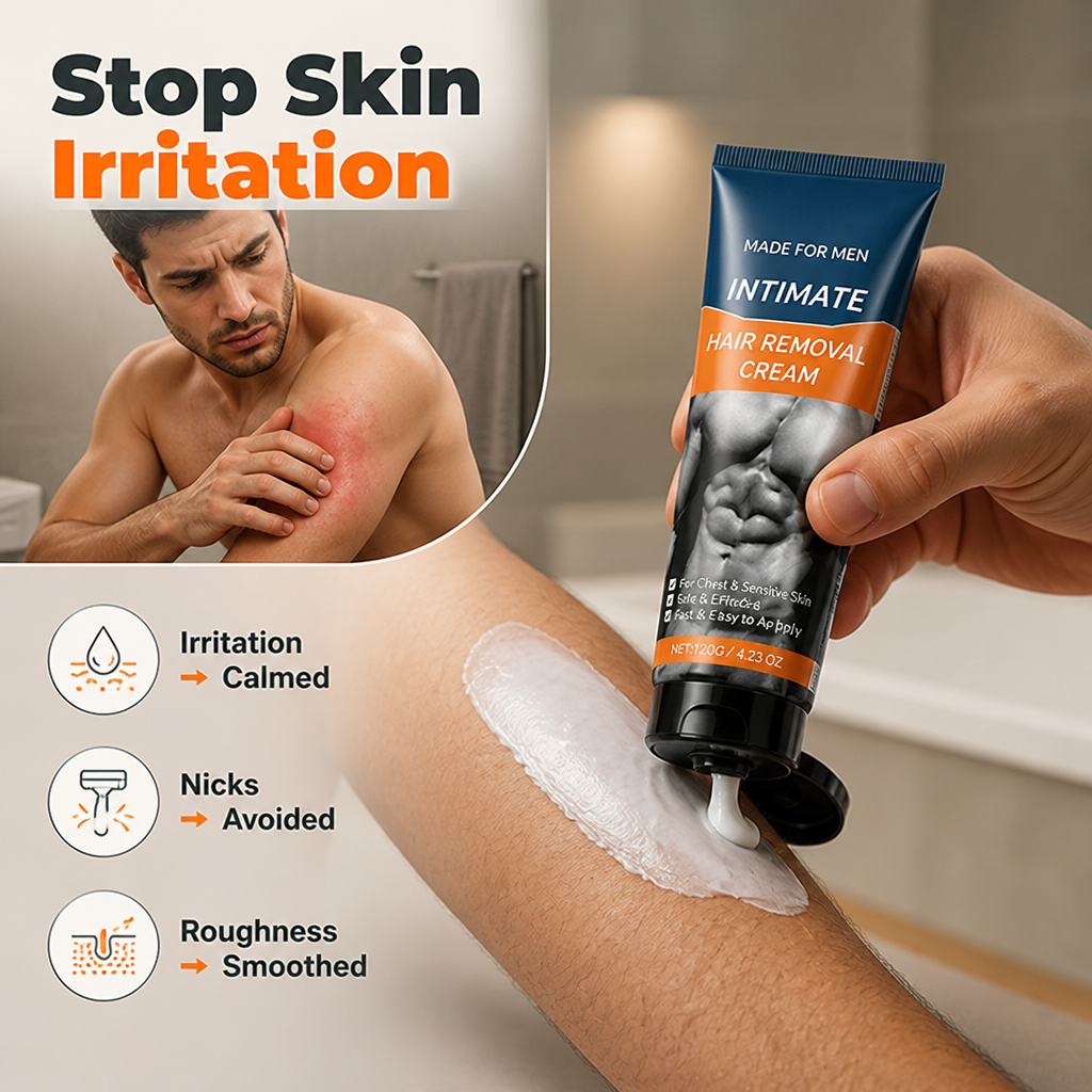SmoothHaven™ Men's Intimate Hair Removal Cream — Gentle Grooming