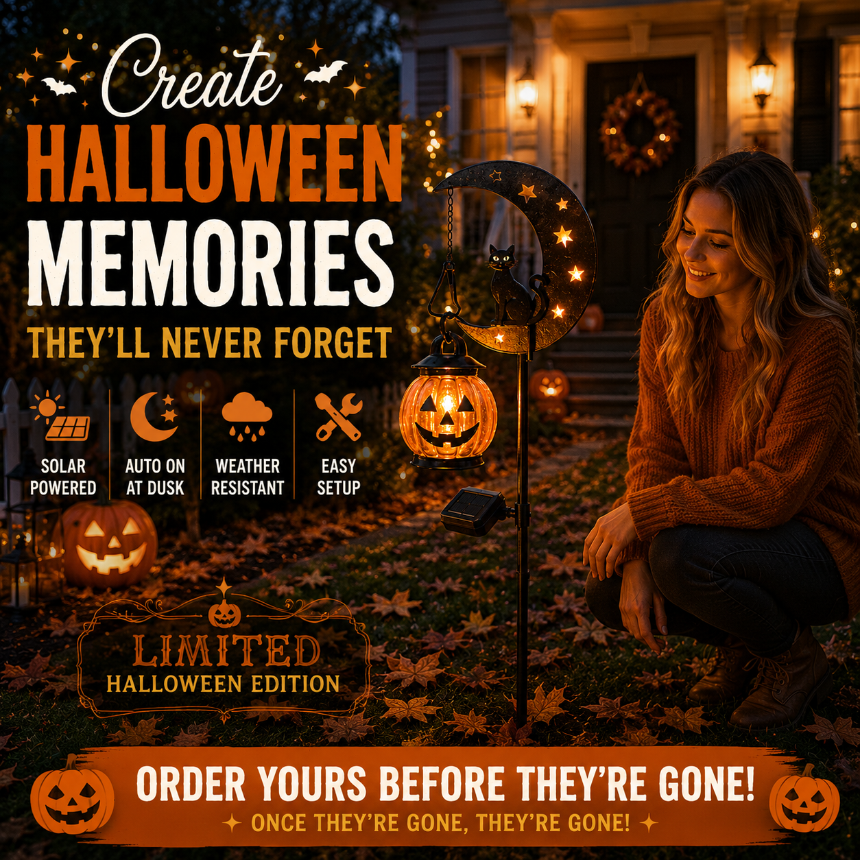 HarvestHalo™ Garden Stake Light — Ignite Your Yard with Warm, Magical Halloween Glow