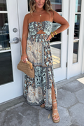 LYDIA | Boho Tile Print Maxi Dress