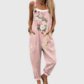 Pink Floral Overalls with Soft Comfort