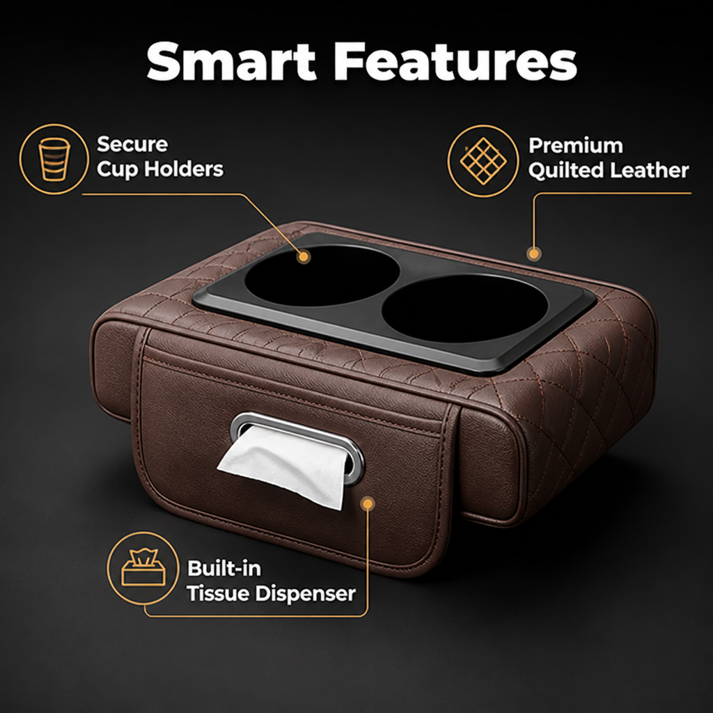 ConsoleNest™ Car Console Organizer — Keep Drinks And Tissues Close