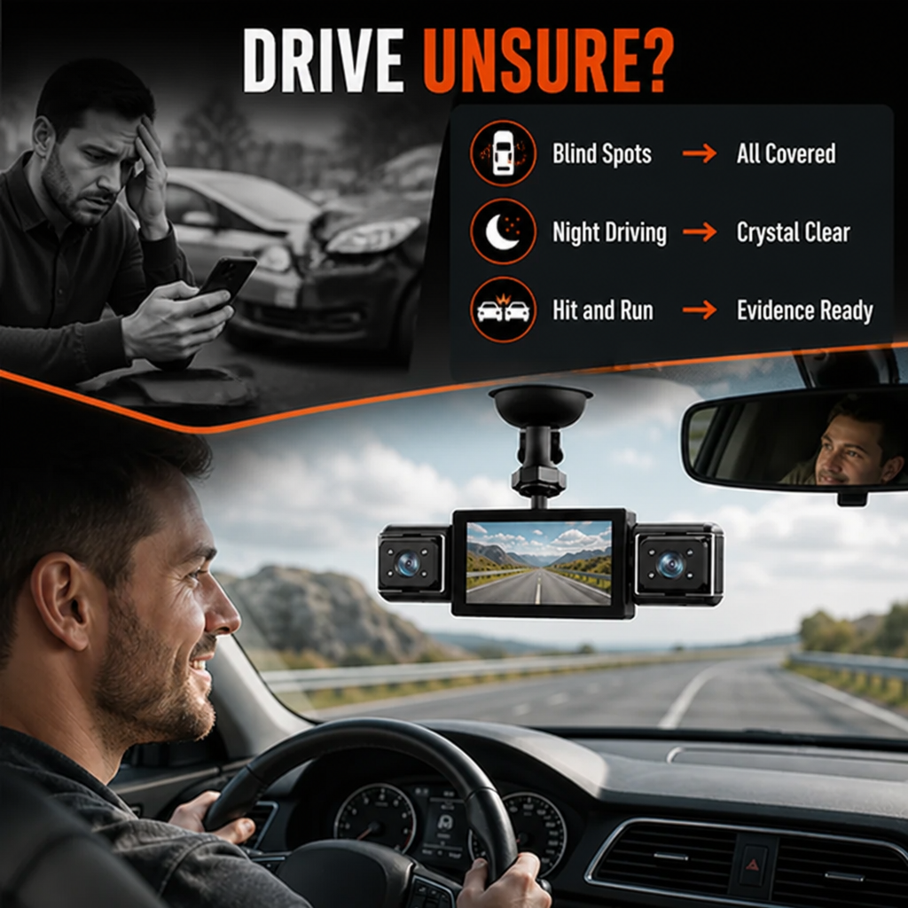 OmniLens™ 4-Lens Dash Cam