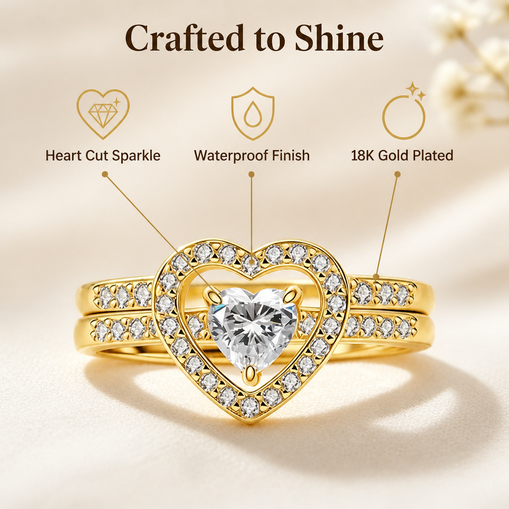 HeartCharm™ — Sparkling Heart Crystal Ring