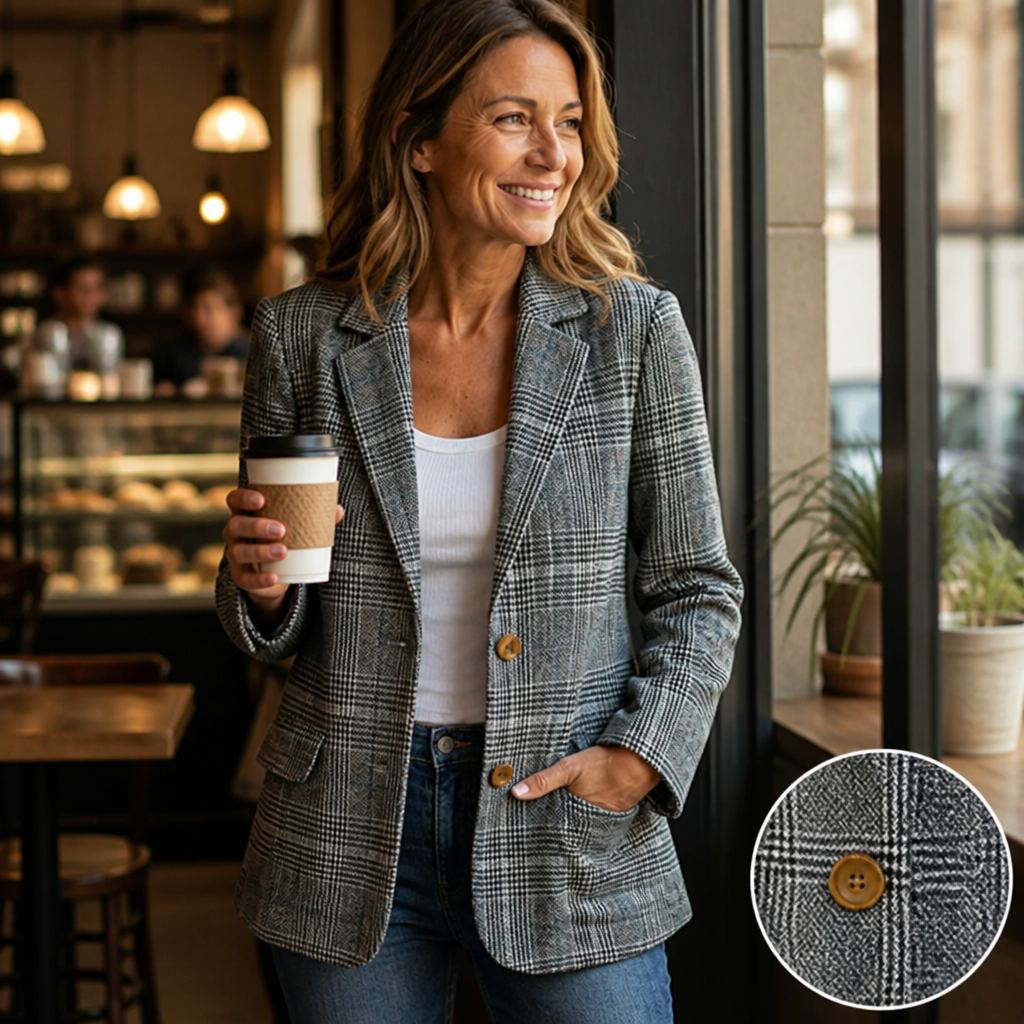 GraceFit™ — Women’s Tailored Plaid Blazer
