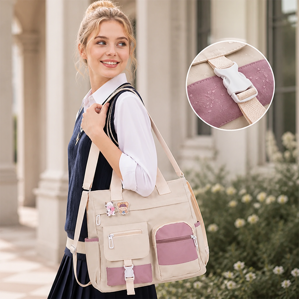 Carryne™ Vintage Multi-Pocket Tote Bag — Laptop-Ready Everyday Carry