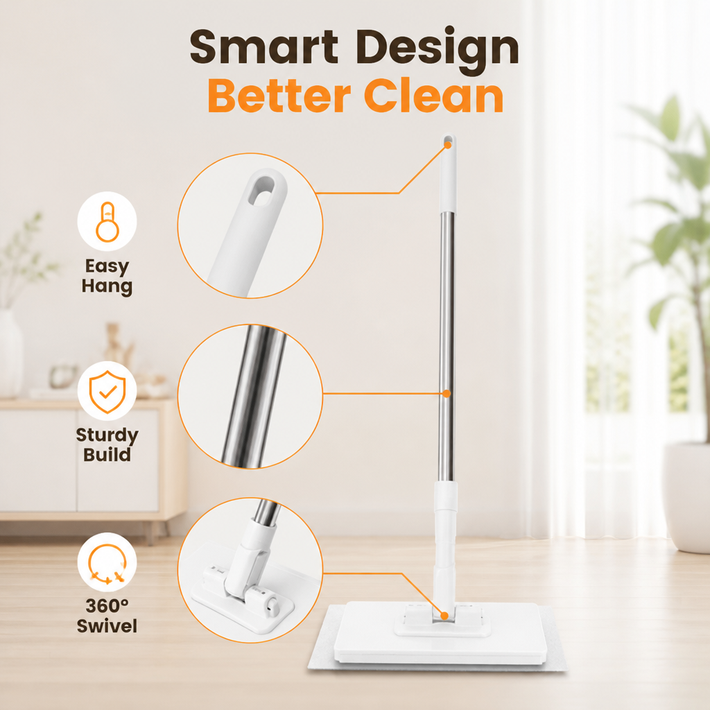 MopMeadow™ Flat Mop — Quick, Easy Floor Cleaning