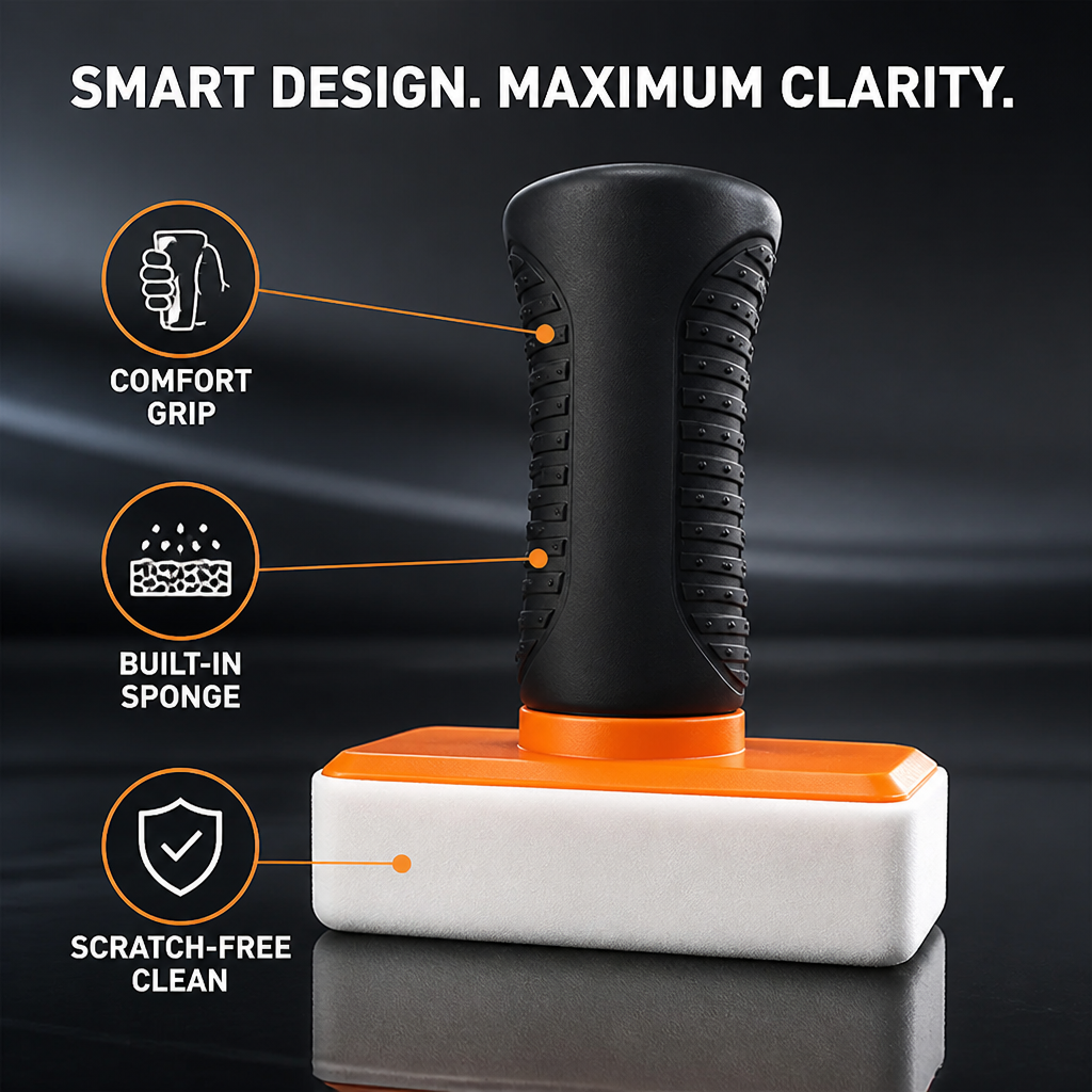 CrystalWipe™ — Car Glass Cleaning Scrubber