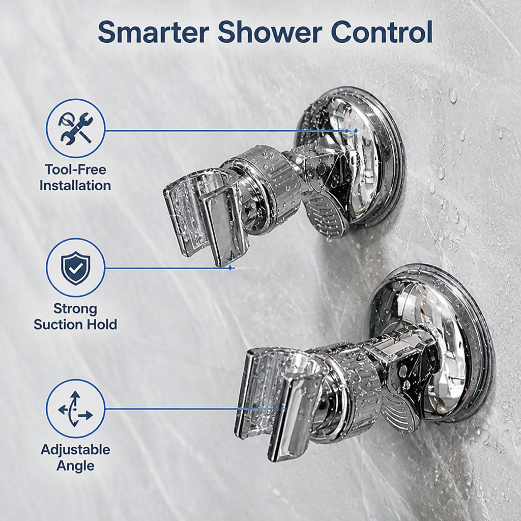 AquaPivot™ Suction Shower Head Holder
