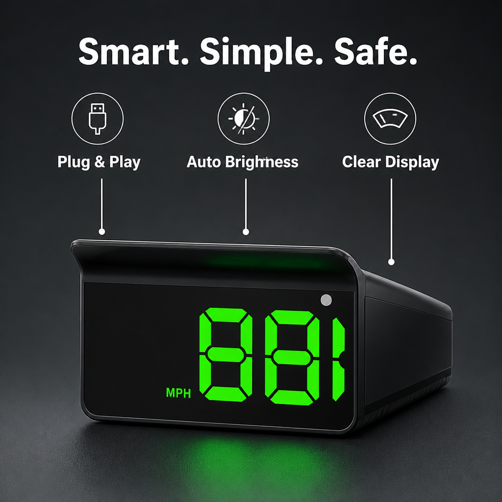 RoadView™ GPS Head-Up Speed Display — Plug & Play HUD