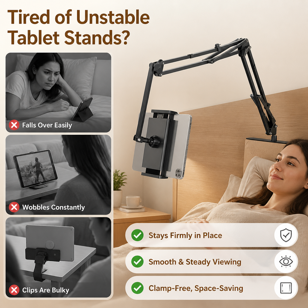 LazyReach™ Flexible Tablet Holder — Hands-Free Viewing Anywhere