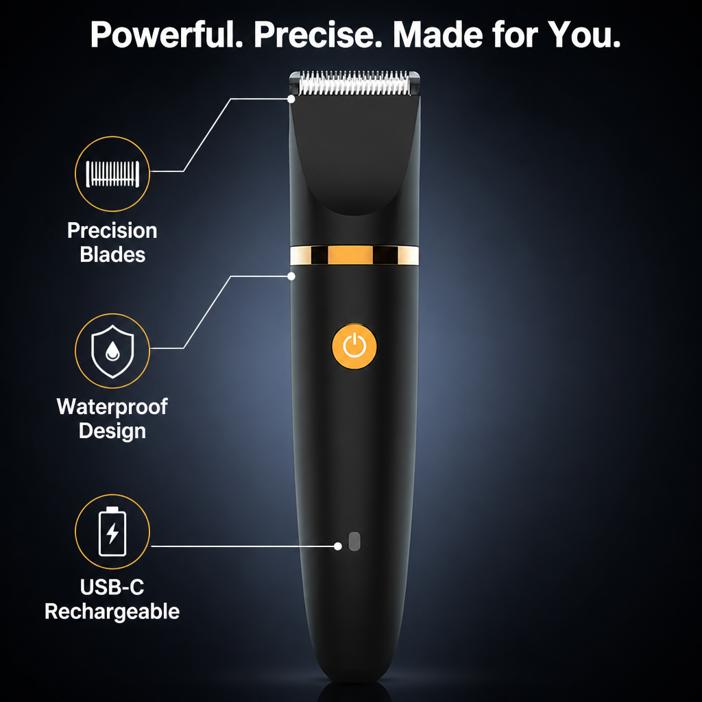 GroomVolt™ Waterproof Body Trimmer Set — Easy Everyday Grooming