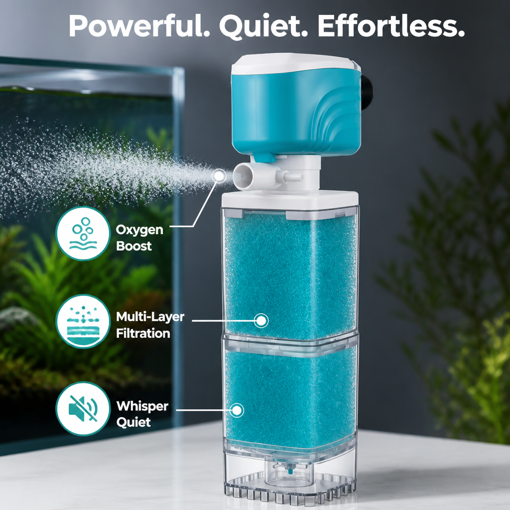 ClearFin™ Aquarium Filter & Oxygen Pump