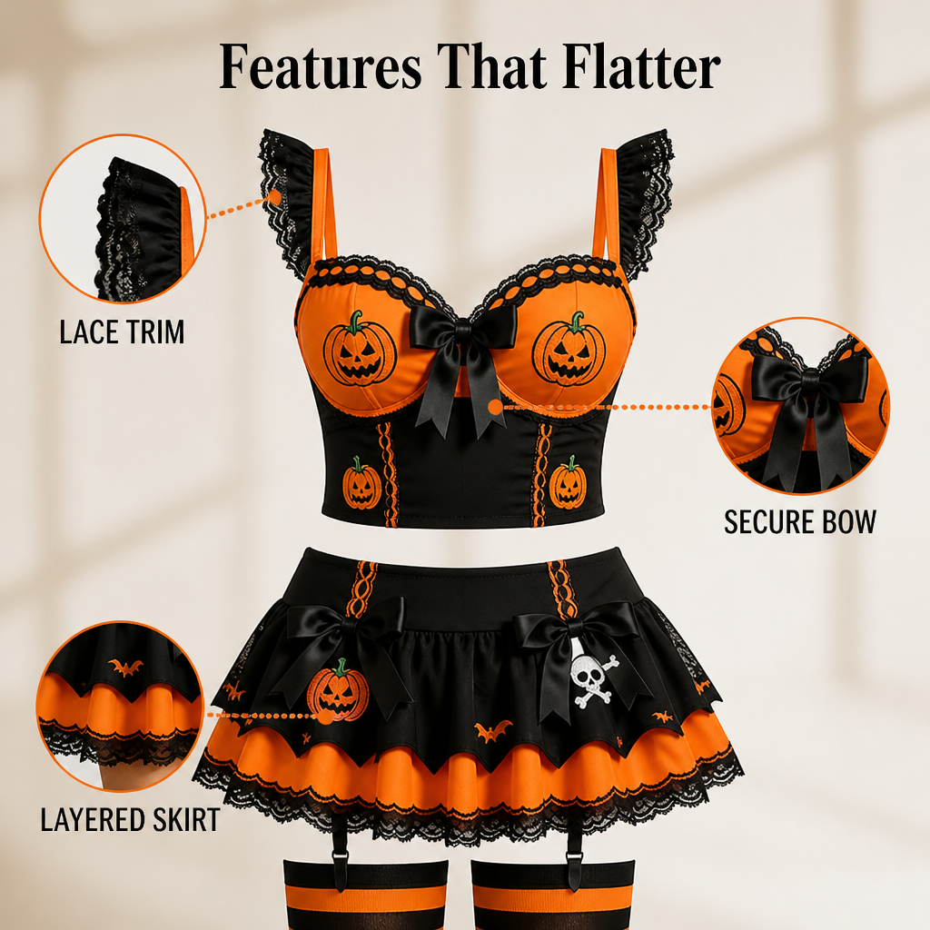 CovenGlow™ Pumpkin Witch Costume Set — Ready For Halloween Night