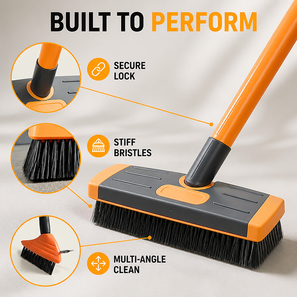 MossMate™ Extendable Patio Scrub Brush — Clear Moss And Weeds