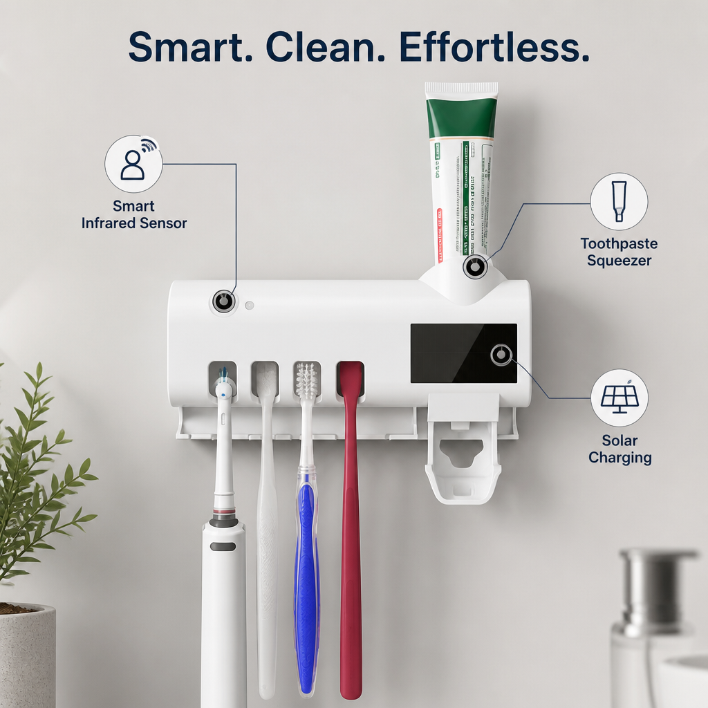 BrushVault™ — Wall-Mounted Toothbrush Storage