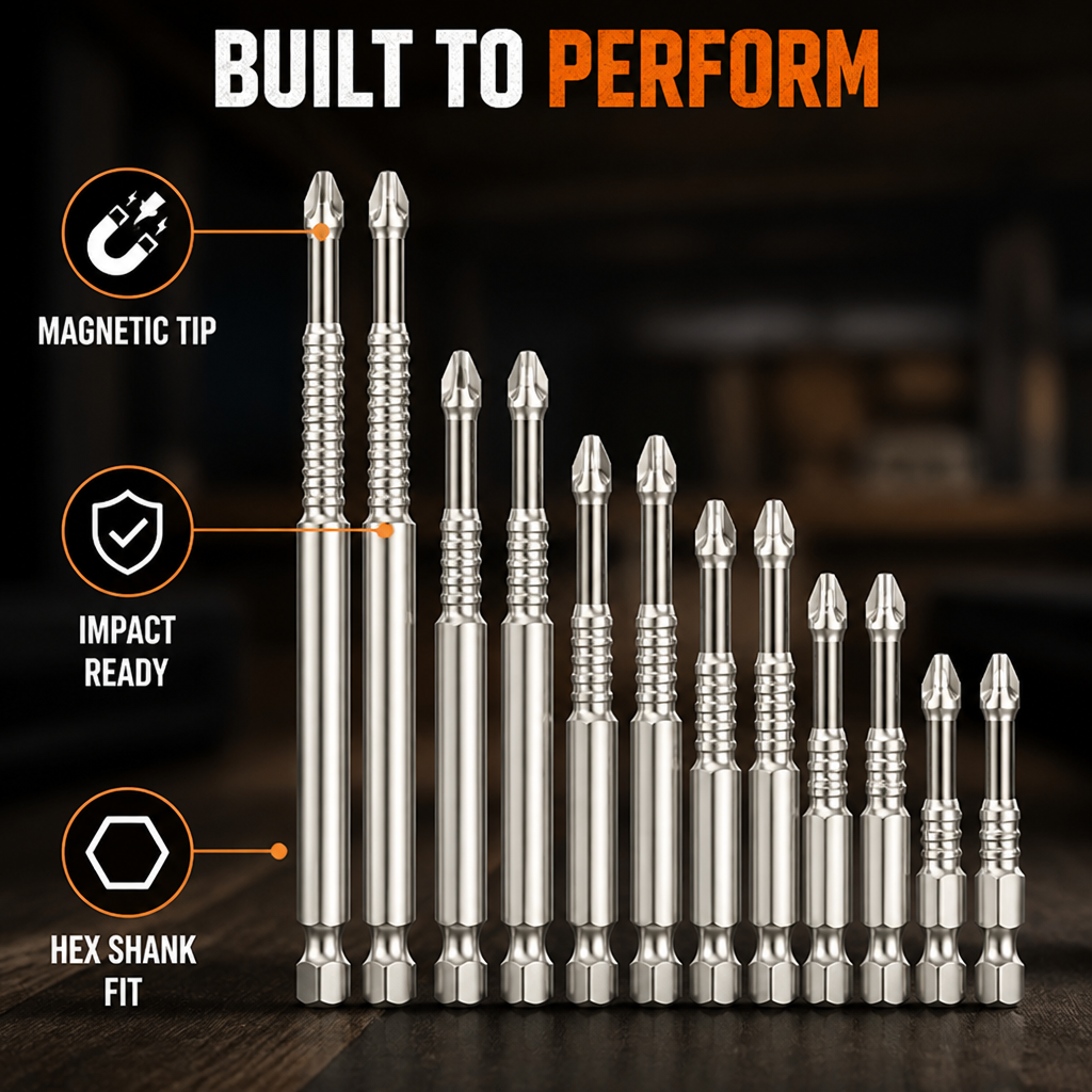 TorqLatch™ 12-Piece Magnetic Impact Bit Set