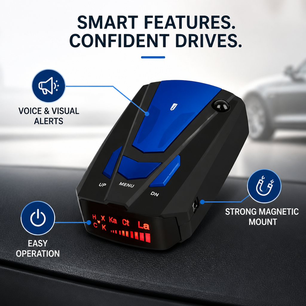 RadarWatch™ Car Radar Detector — Voice Alerts For Safer Drives