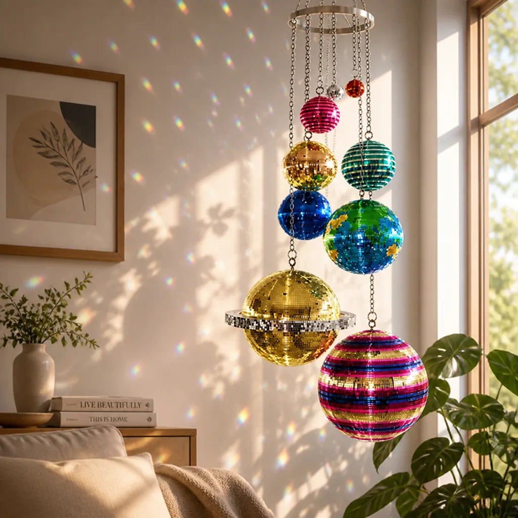 OrbiGlow™ Hanging Prism Orb Mobile — Light-Catching Room Decor