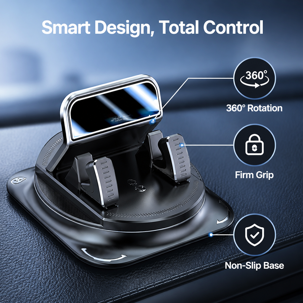 DashDock™ Car Phone Mount — Non-Slip 360° Dashboard Holder