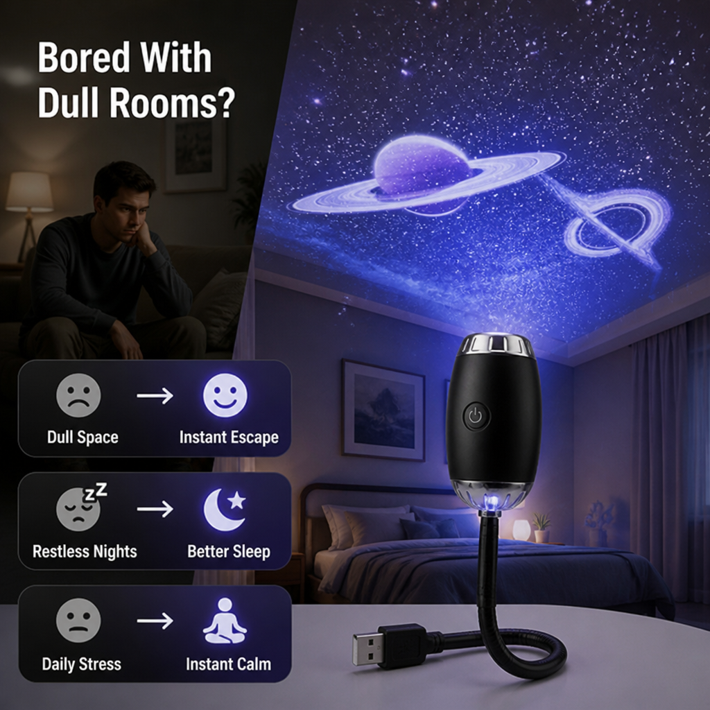 StarDrift™ Mini Galaxy Projector — USB Starry Night Light