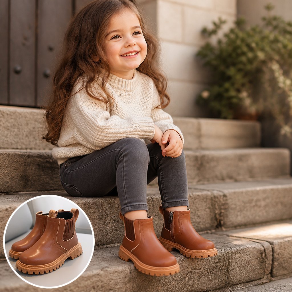 Pippatread™ Kids Fleece-Lined Ankle Boots — Warm, Steady Steps