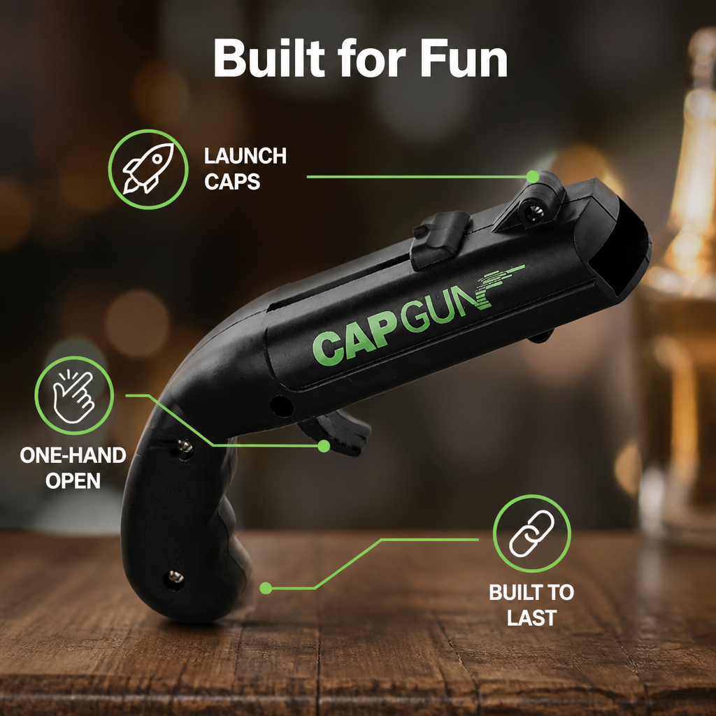 CapBlaster™ — One-Hand Bottle Opener