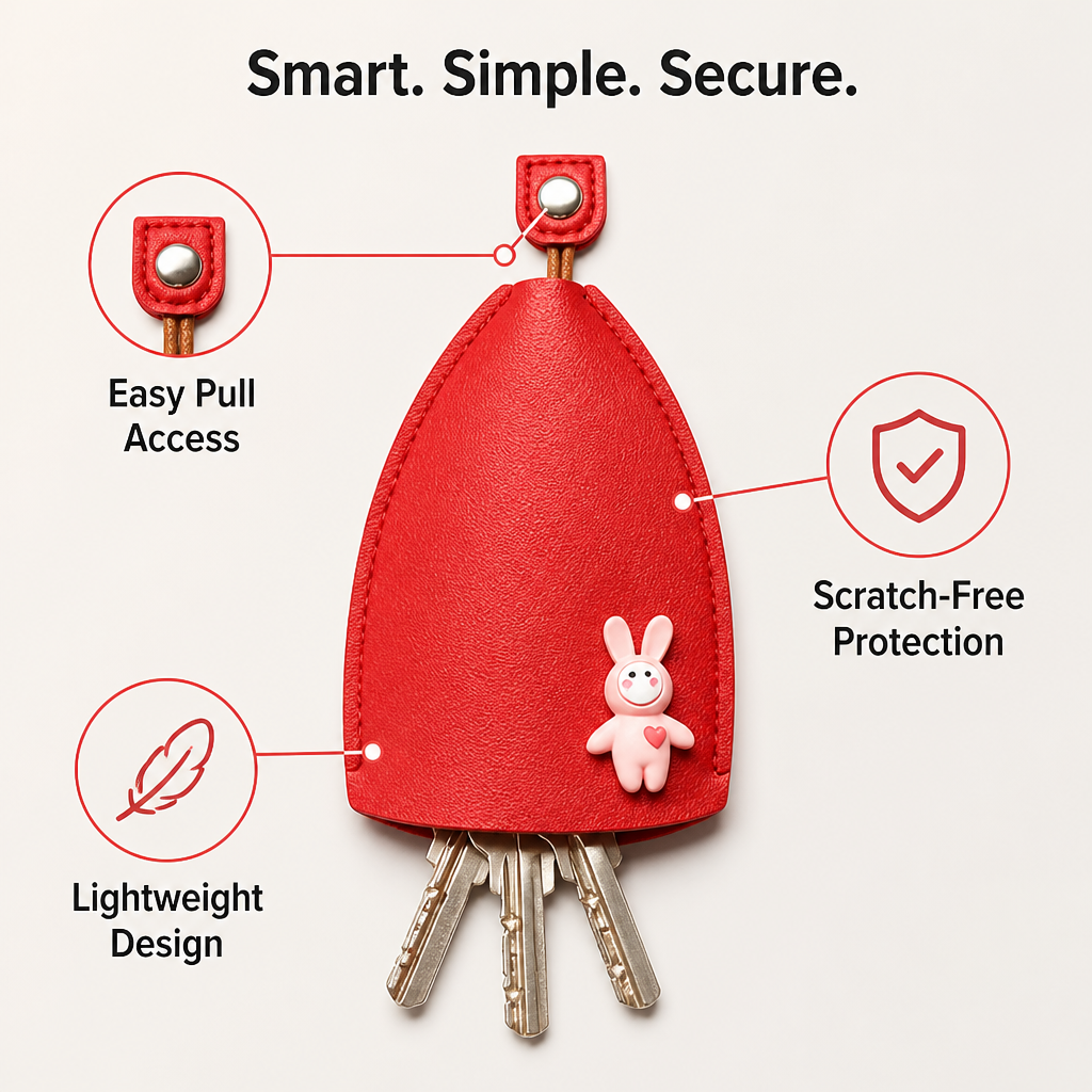 KeyCocoon™ Leather-Like Key Pouch — Scratch-Free Key Storage