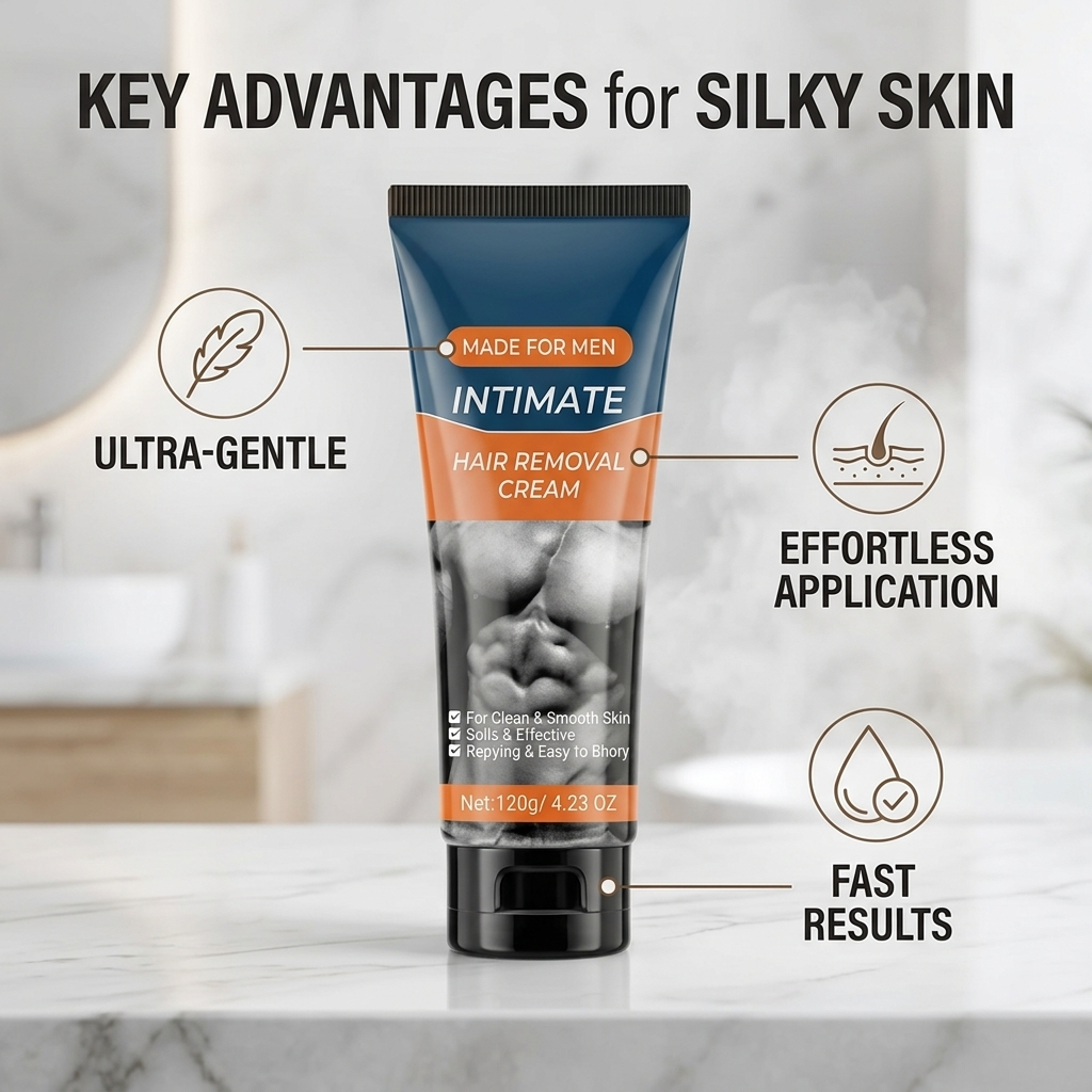SmoothHaven™ Men's Intimate Hair Removal Cream — Gentle Grooming