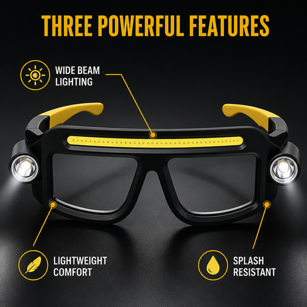 BeamSpecs™ LED Headlamp Glasses — Hands-Free Bright Light