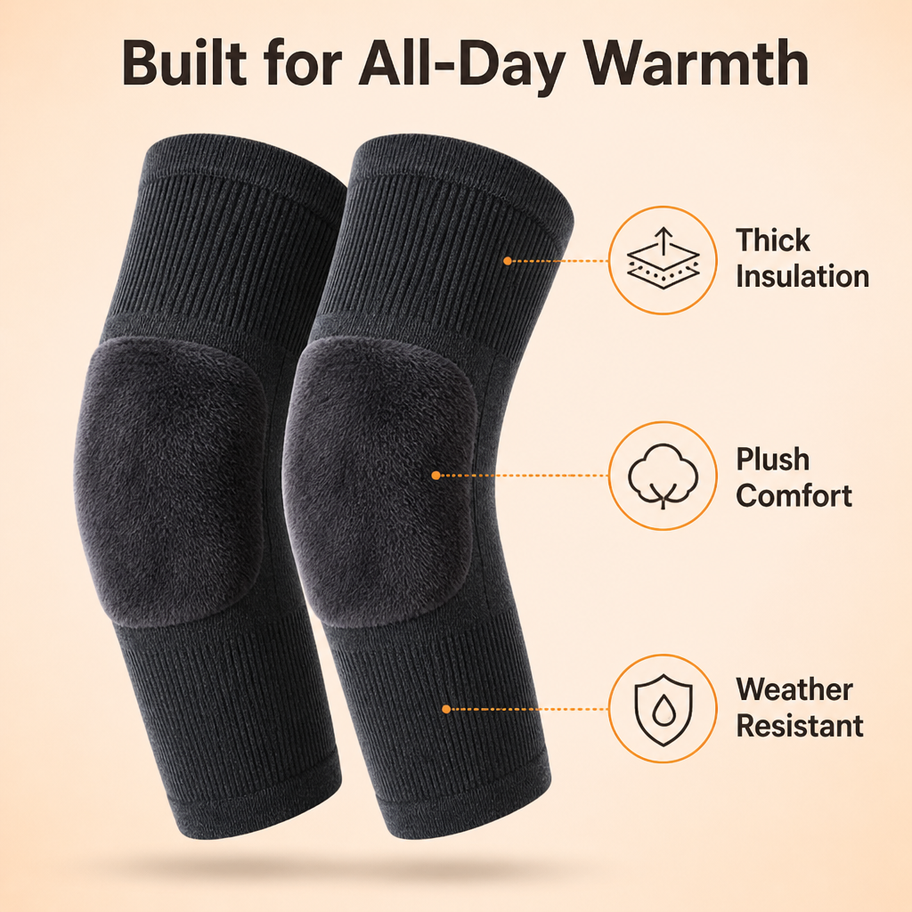 KneeHearth™ Plush Knee Warmers — Cozy All-Day Warmth