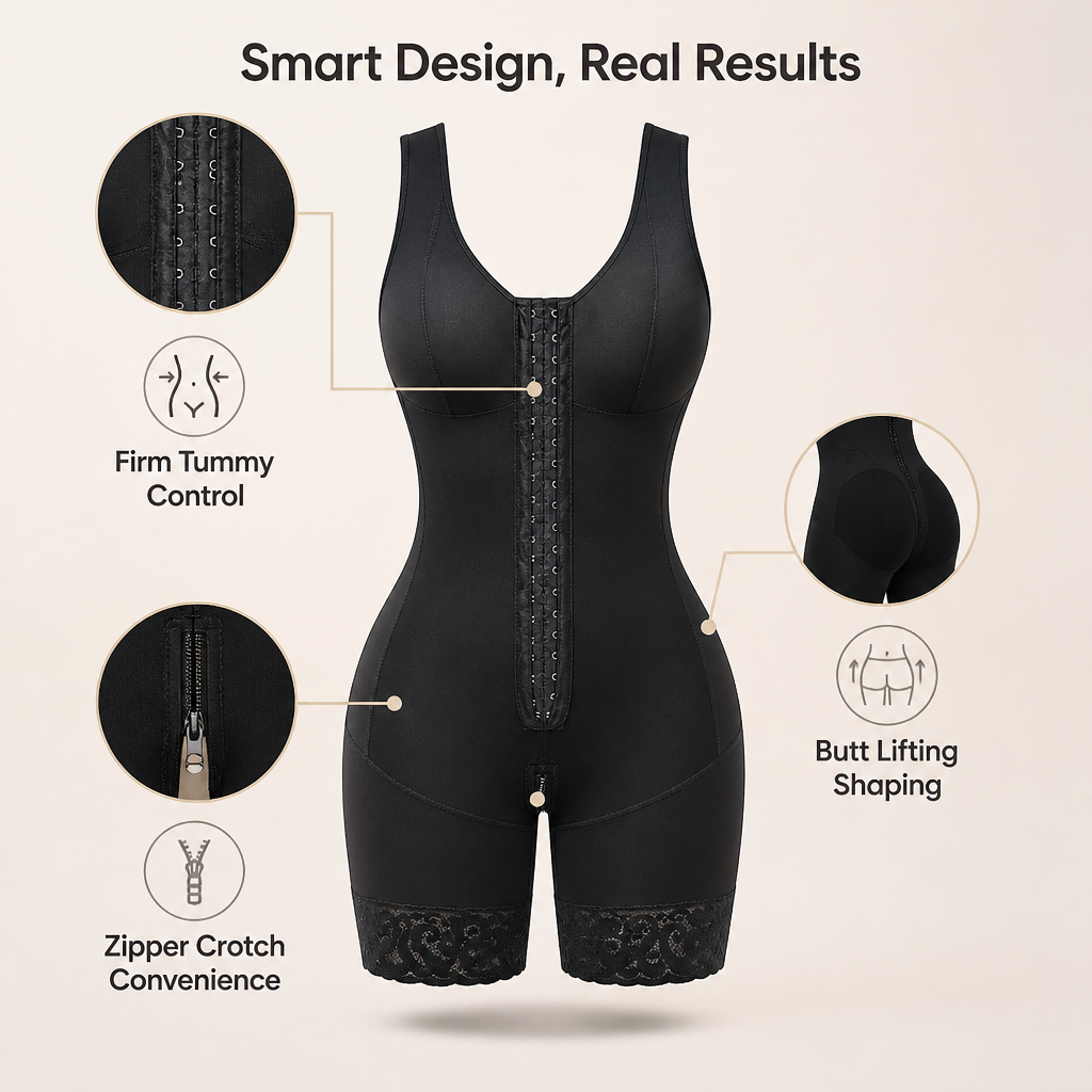 Silvara™ Zip-Front Shapewear Bodysuit — Smooth Everyday Shaping
