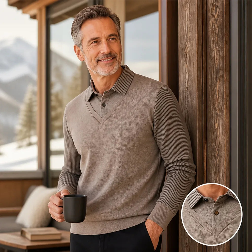 Brookvale™ Men's Fleece-Lined 2-in-1 Collared Sweater