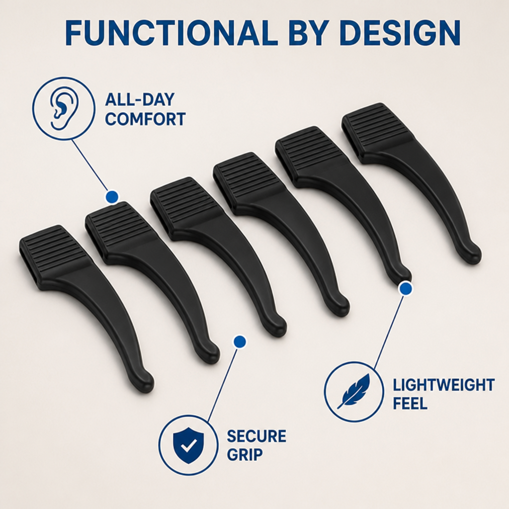 EarLock™ Anti-Slip Glasses Ear Grips — Comfortable Silicone Hooks