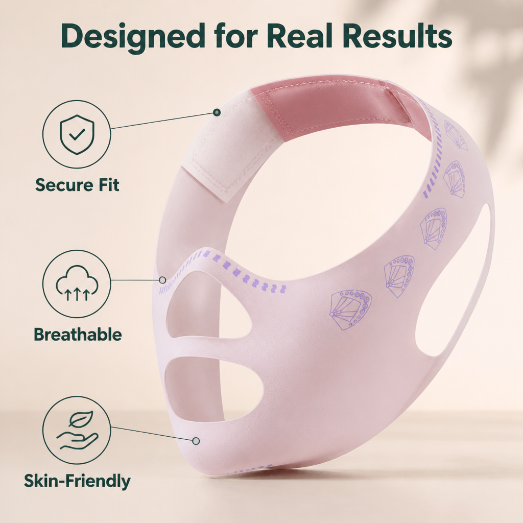 SculptNap™ V-Line Face Wrap — Soft Overnight Contour Strap
