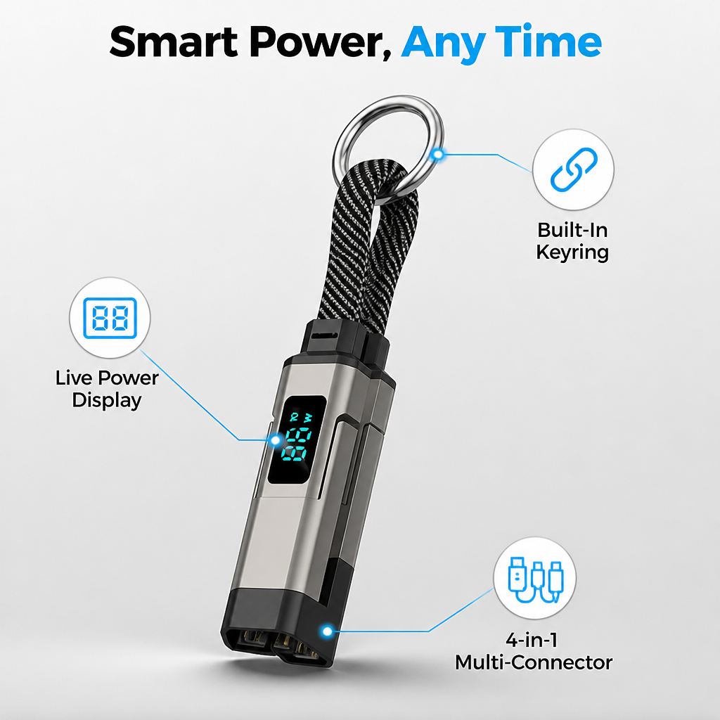 KeyVolt™ — Portable Keychain Power Bank