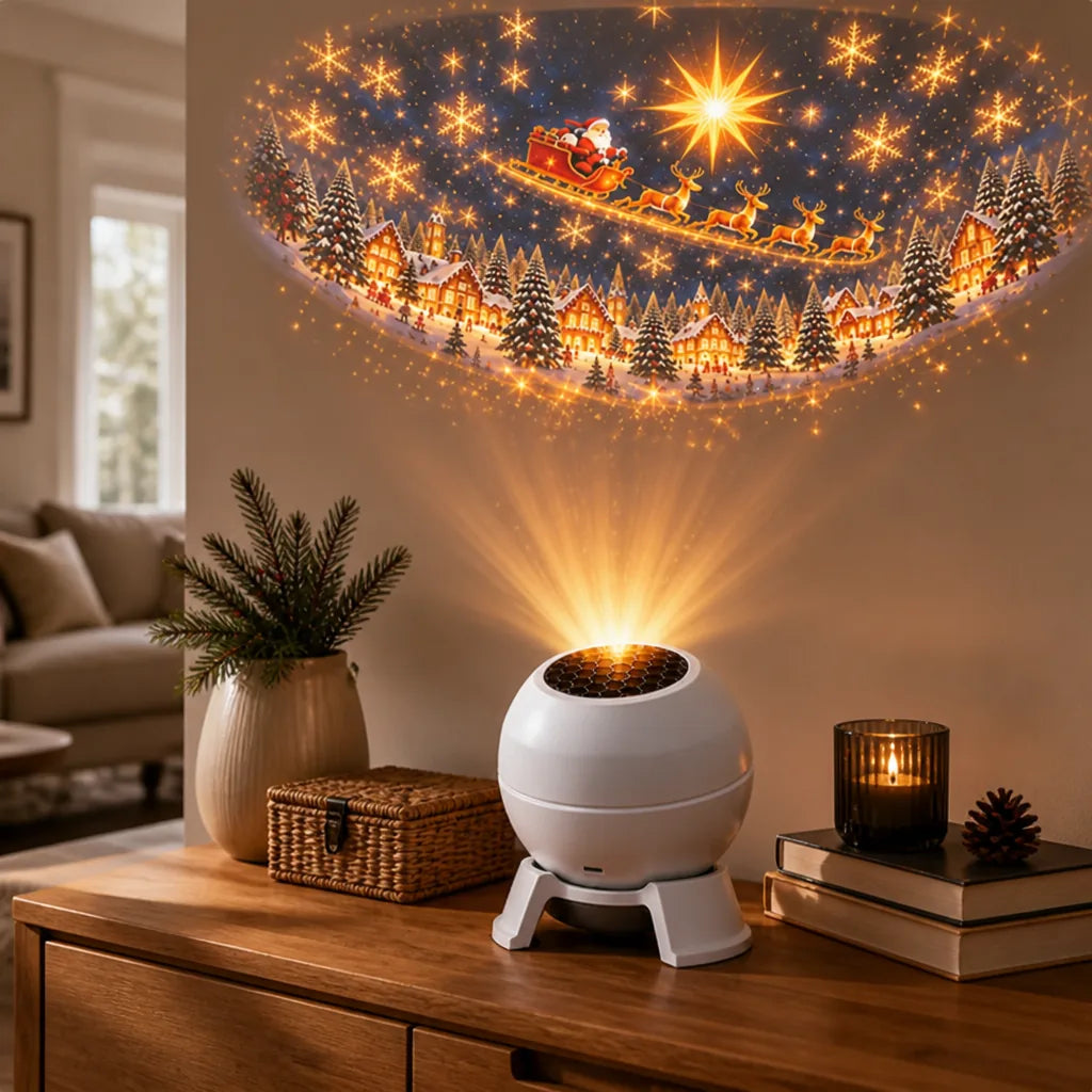 SnowCanopy™ Christmas Village Ceiling Projector — Cozy Holiday Glow