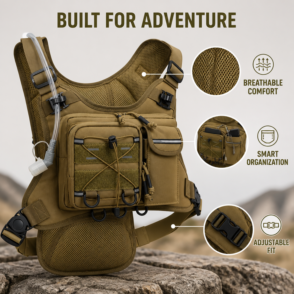 SipRidge™ Hydration Vest — Hands-Free Trail Hydration