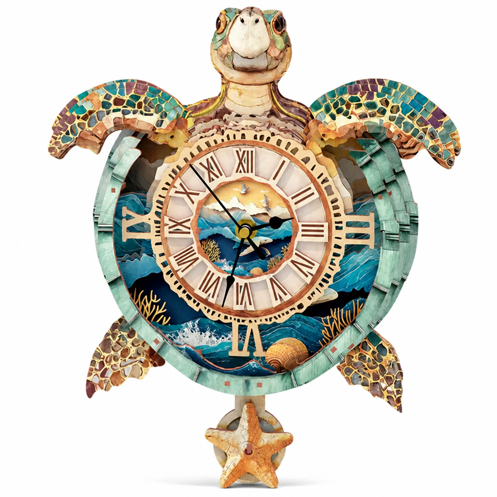 TideCraft™ — Coastal Turtle Wall Clock