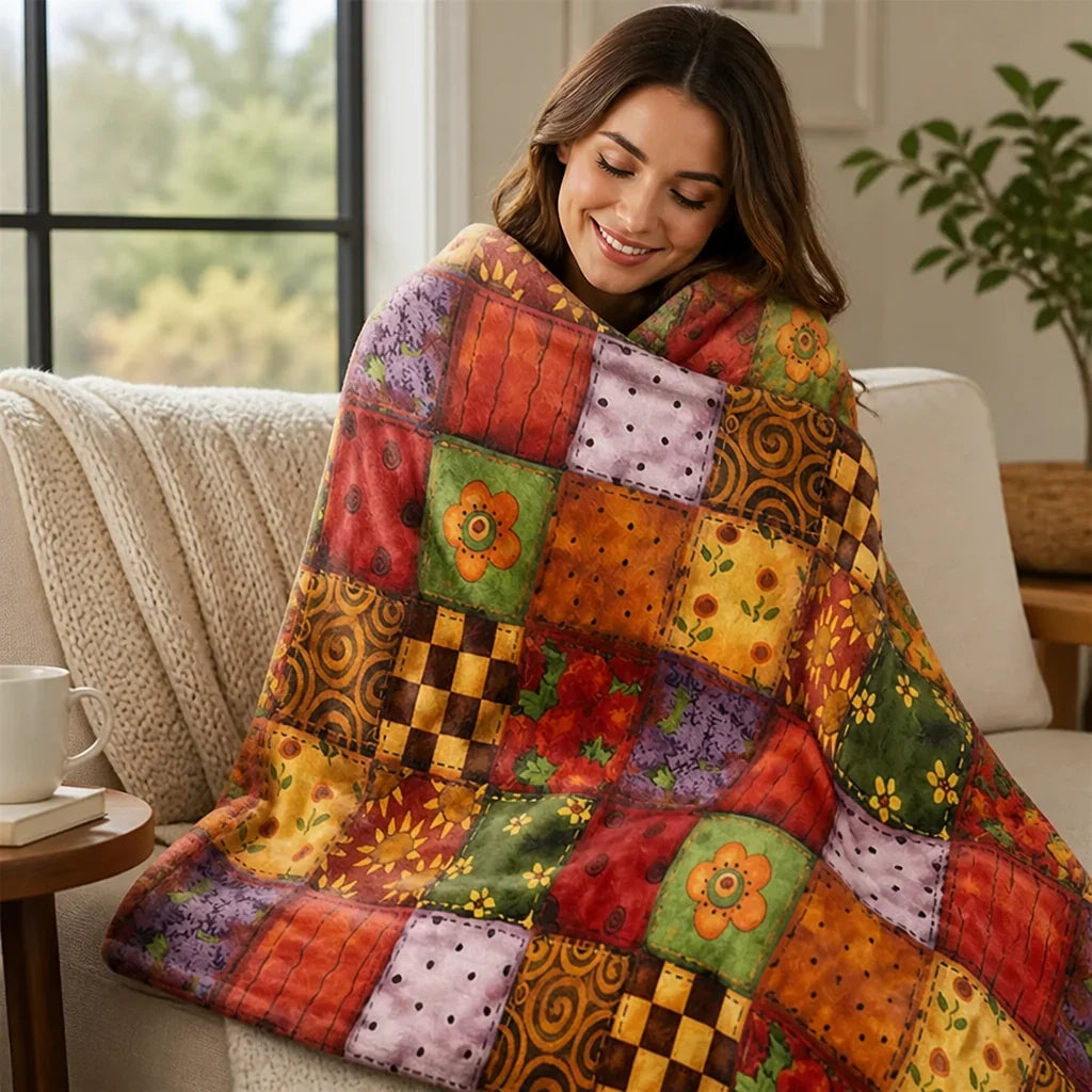 Petalwrap™ Floral Flannel Throw Blanket — Soft, Vibrant Cozy Layer